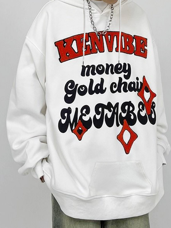 Men's Flocking Print Oversized Hoodie-1