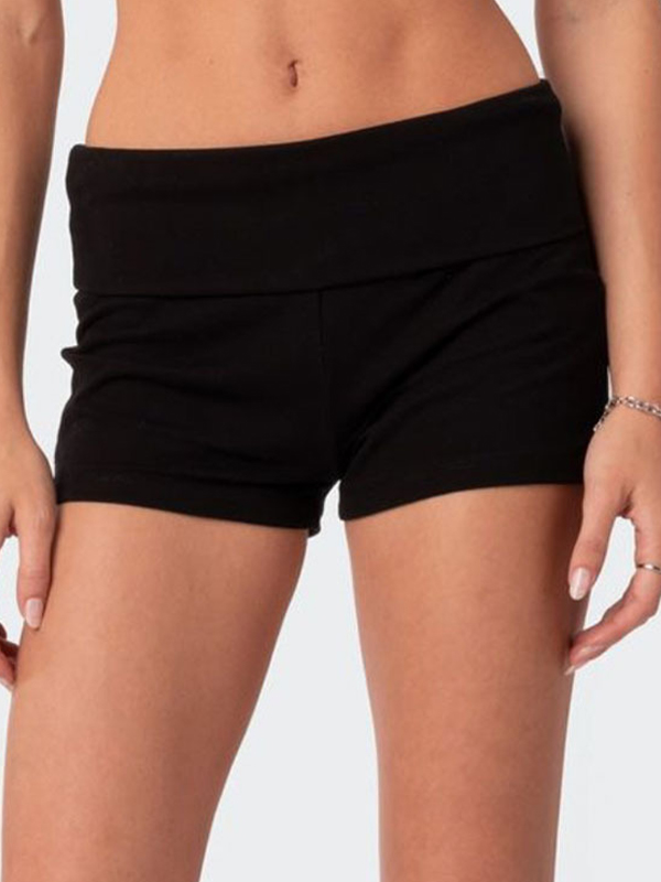 Letter Print Cropped Shorts-1