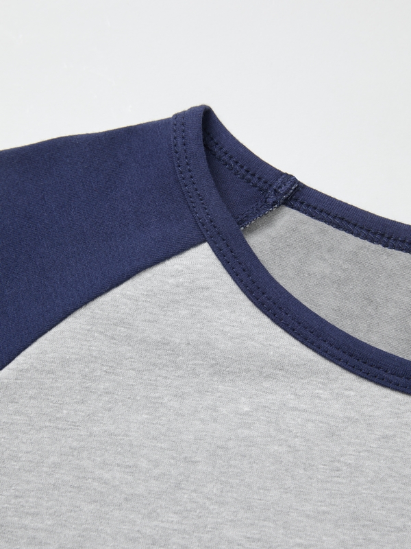 Contrast Raglan Slim Short Sleeve Tee-5