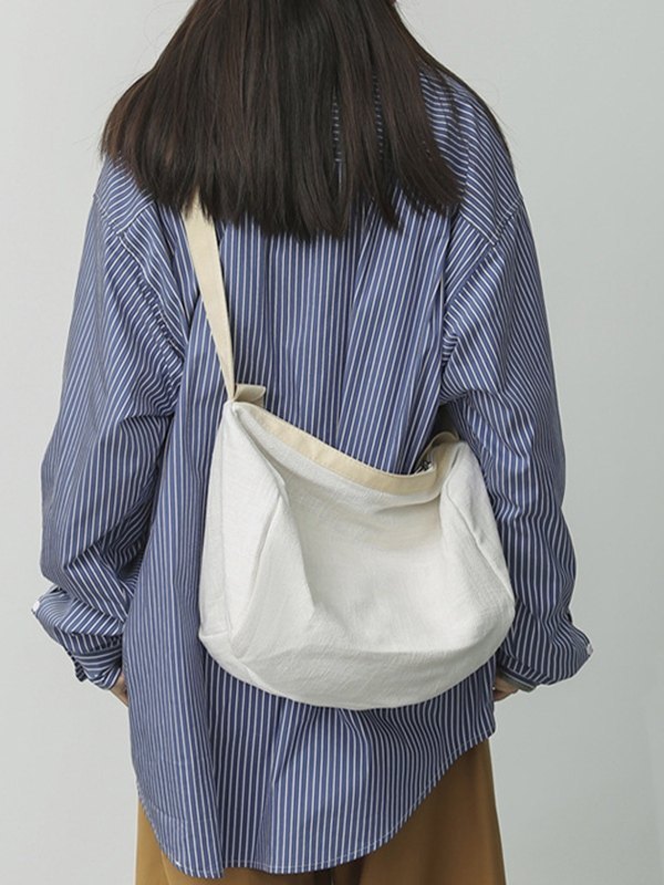 Solid Color Large Crossbody Bag-1
