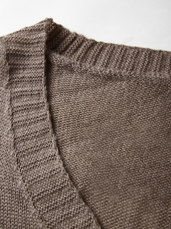 Mohair Solid Lantern Sleeve Baggy Cardigan-5